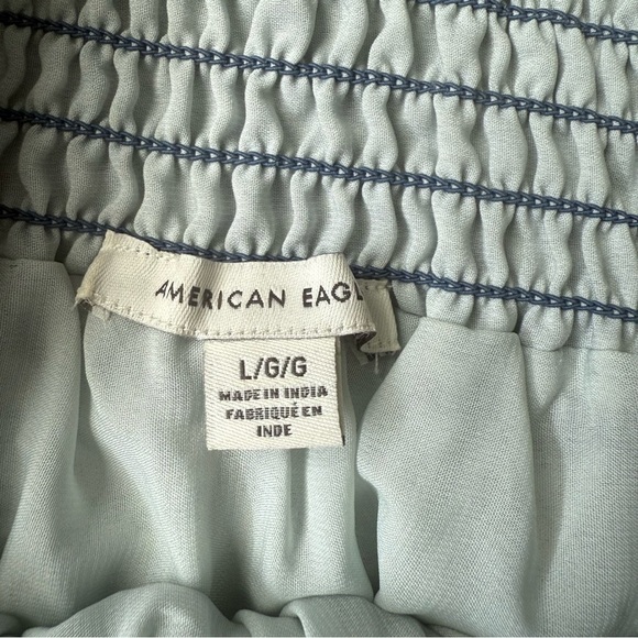 American Eagle Blue Floral Tiered Ruffle Mini Skirt Size Large - Picture 5 of 9